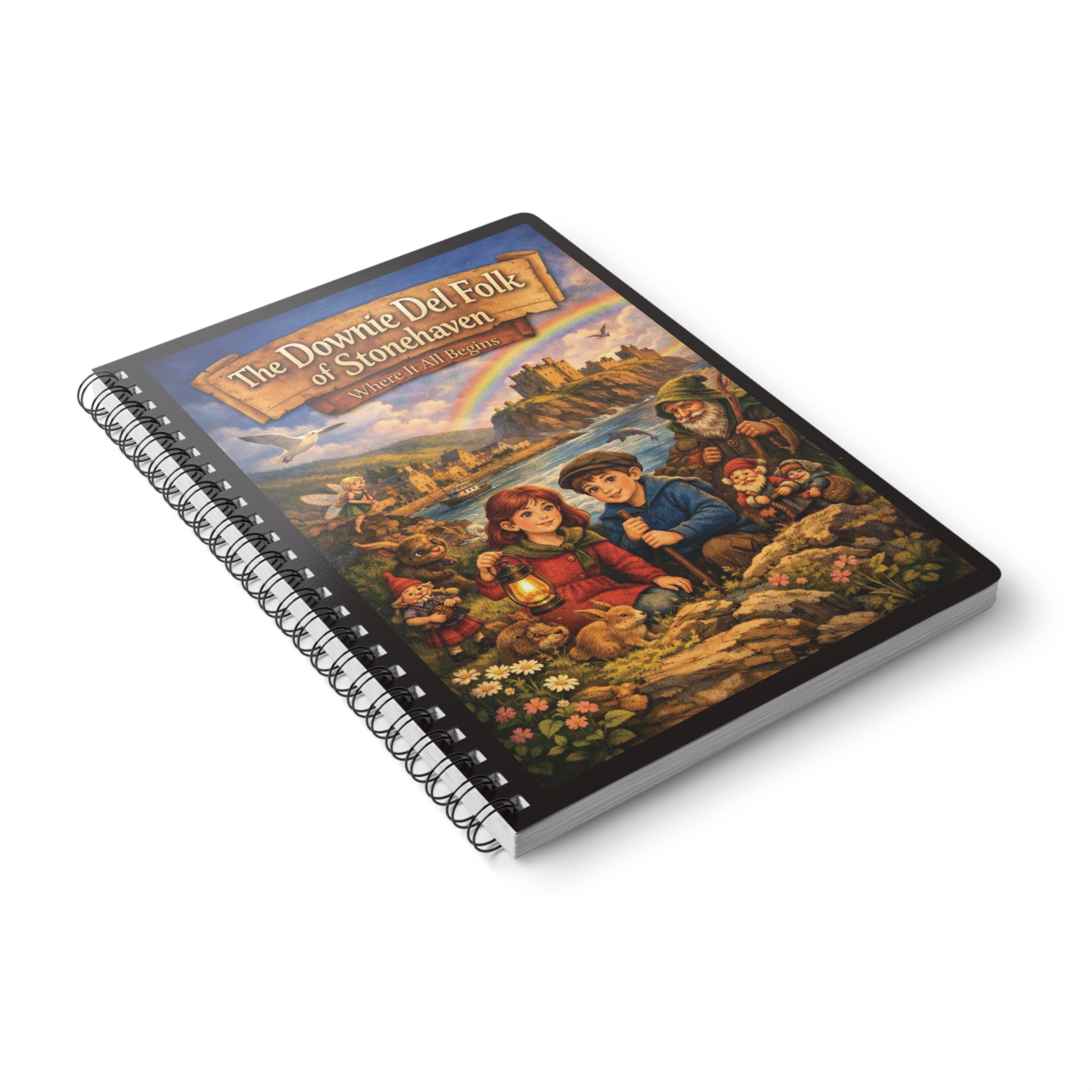 Downie Del Folk of Stonehaven A5 Spiral Notebook — "Where It All Begins" Fantasy Journal - Image 4