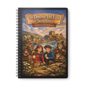 Downie Del Folk of Stonehaven A5 Spiral Notebook — "Where It All Begins" Fantasy Journal